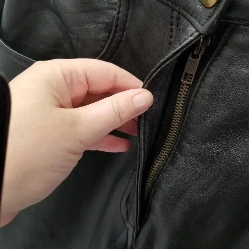 LEATHER Pants  High Rise Tall Fit 30 - Picture 13 of 13
